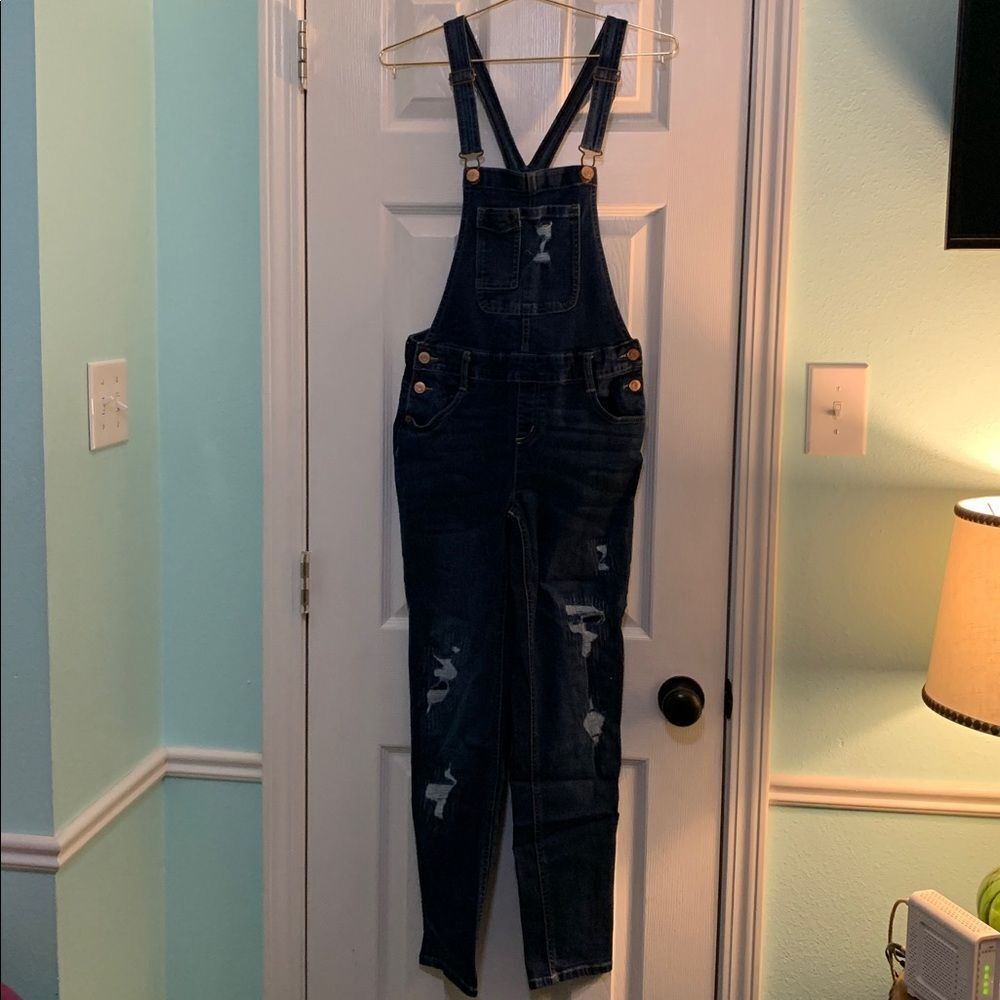 Justice Dark Wash Jean Overalls Size 16